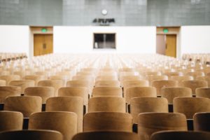 empty chairs in a large theater