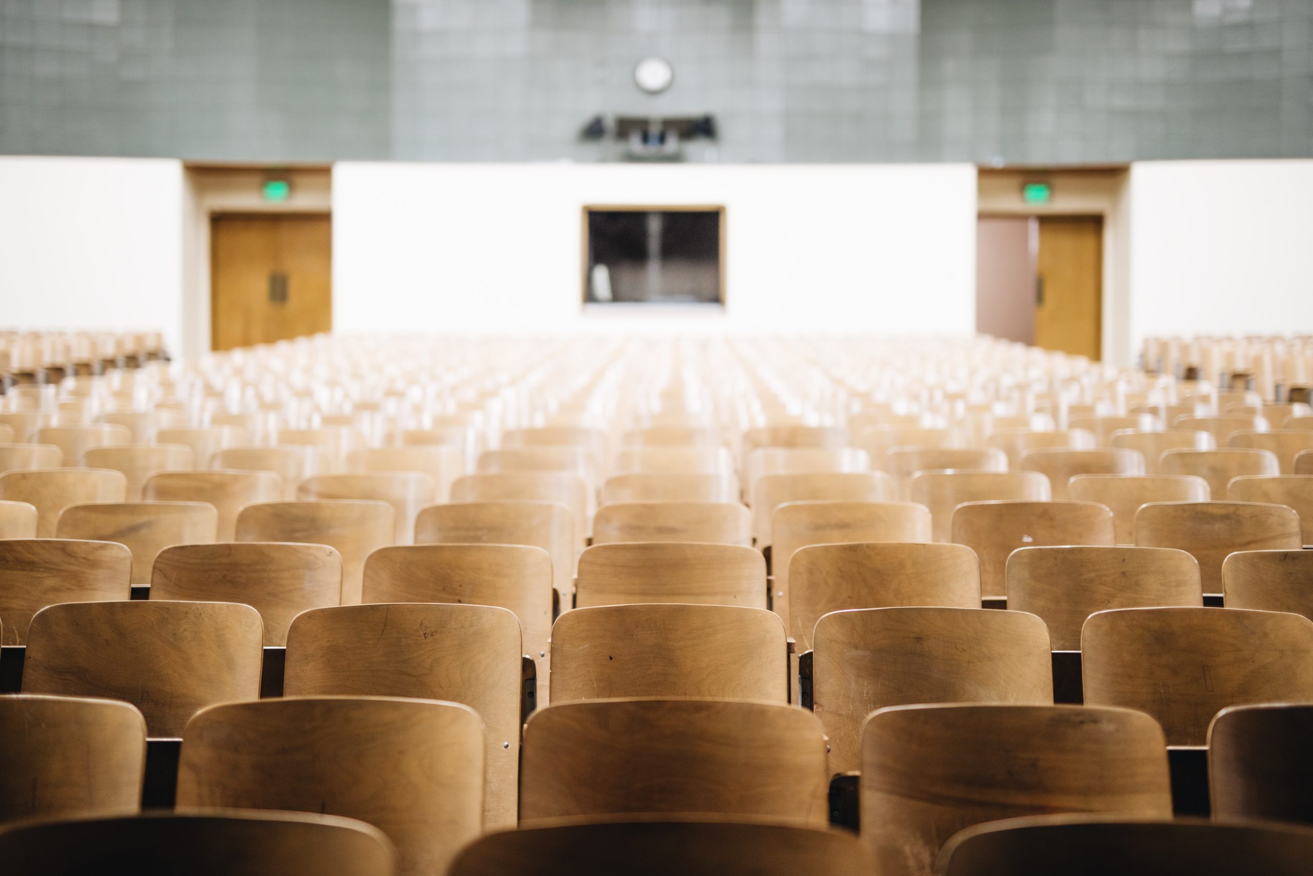 empty chairs in a large theater