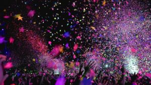 glitter and confetti in the aie