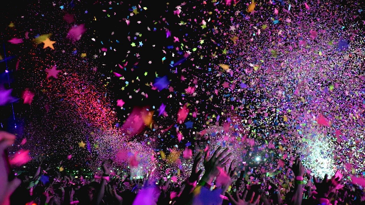 glitter and confetti in the aie