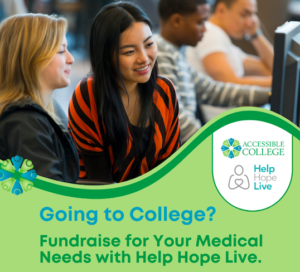 Photo with 2 young women looking at a computer. Test: Going to College: Fundraise for Your Medical Needs with Help Hope Live